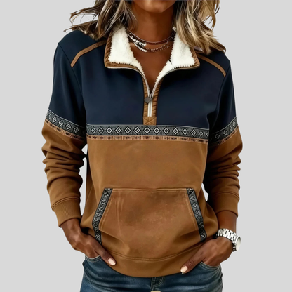 Velcora™ | Jersey de media cremallera con cuello de borreguito