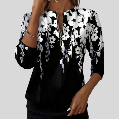 Velcora™ | Sudadera con cremallera y estampado floral