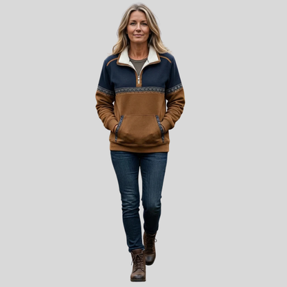 Velcora™ | Jersey de media cremallera con cuello de borreguito