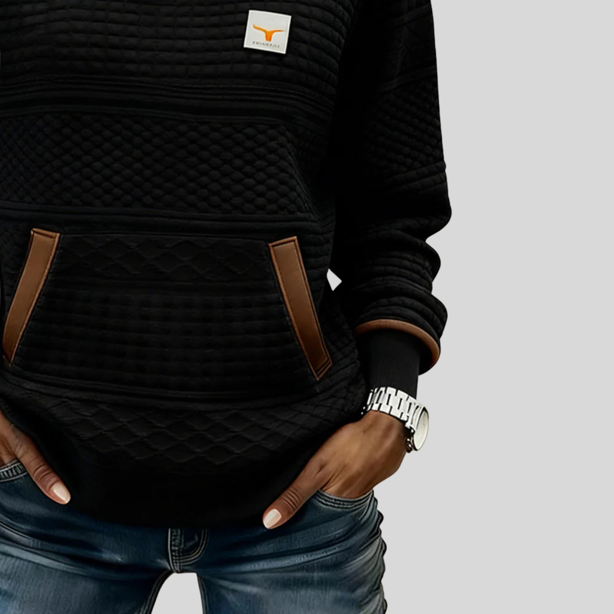 Velcora™ | Sudadera de cuello redondo con bloques de color