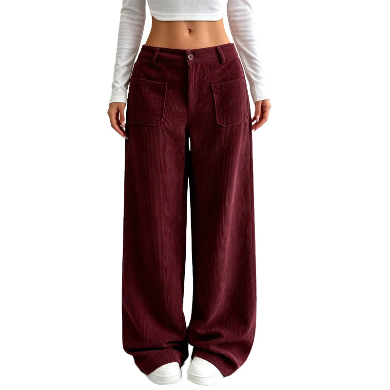Pantalones de mujer de pierna ancha, cómodos y de corte relajado.